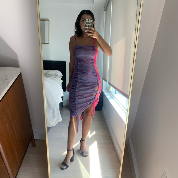 AVAVAV Multicolor Mini Cut-Out Cocktail Dress - Pink & Purple - XS - NWT - Picture 9 of 9